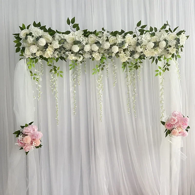 Ghirlanda Artificiale Fiori Da Porta O Parete | Rosa Champagne | 40 Cm | Per Matrimoni E Decorazioni Casa