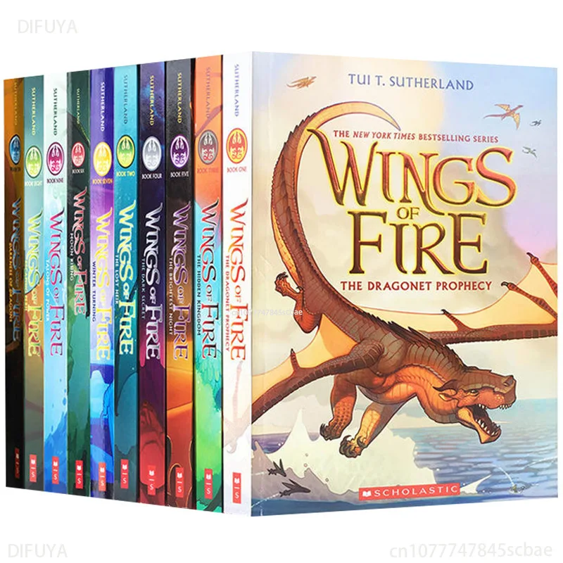 

10 Books Wings of Fire Children's Adventure Story Science Fiction Bridge Book Learning English Read Gift Book Sets in English