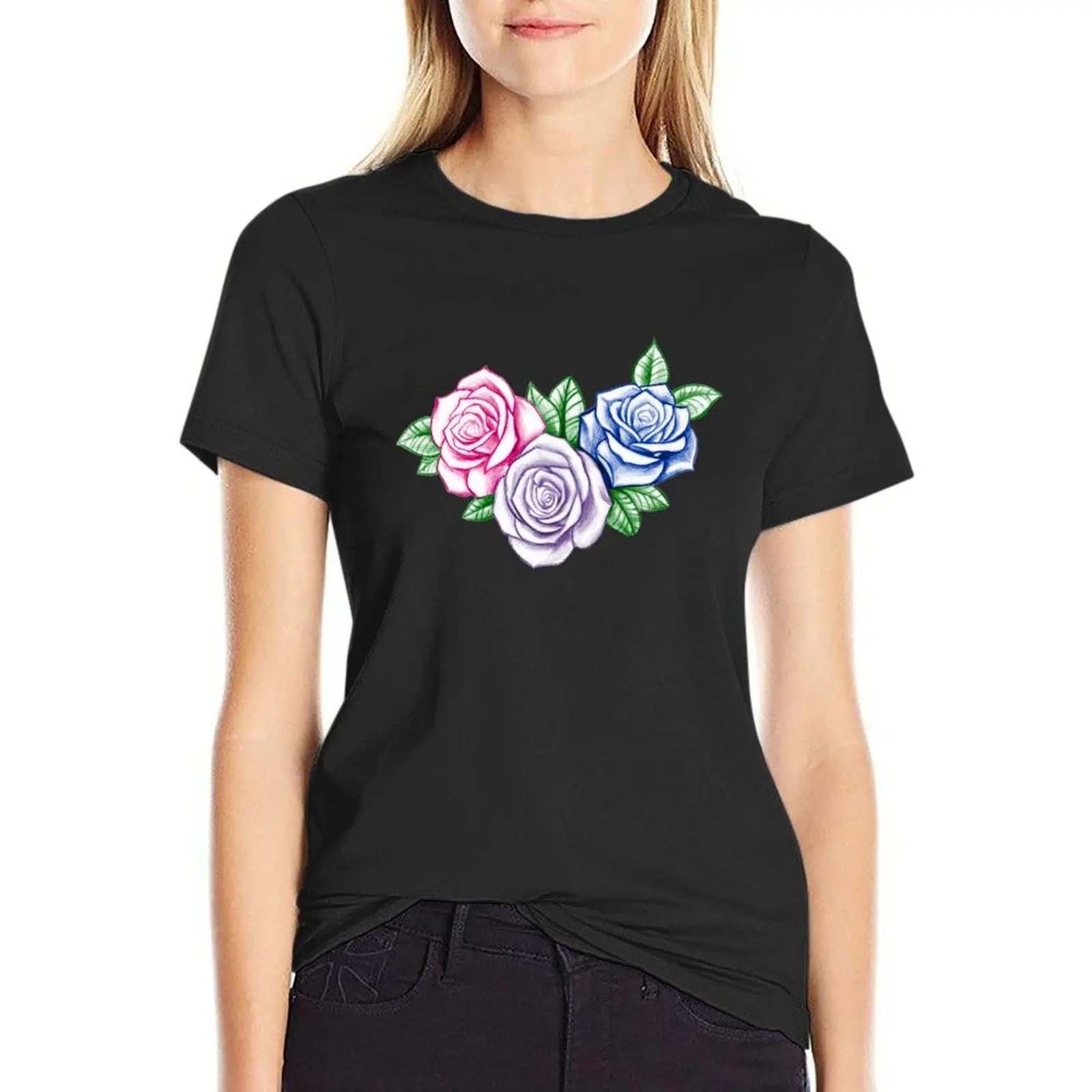 

Bisexual Roses - Bi Flowers Bouquet T-Shirt summer clothes Aesthetic clothing Summer Women's clothing