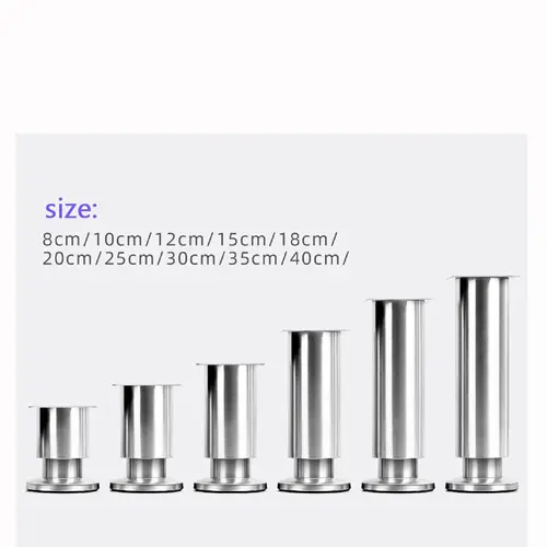 4PCS Height Adjustable Stainless Steel Furniture Feet Legs Kitchen Cabinet Sofa Legs Round Stand furniture leg - Image 6
