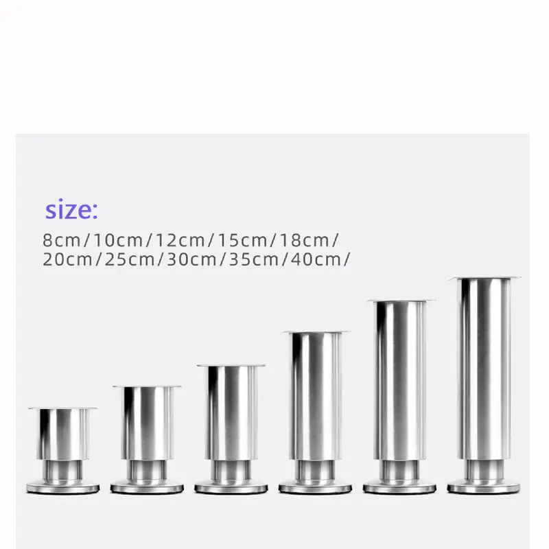 4PCS Height Adjustable Stainless Steel Furniture Feet Legs Kitchen Cabinet Sofa Legs Round Stand furniture leg - Image 6