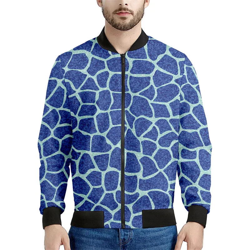 Fashion Giraffe Skin 3d Printed Jacket Men Spring Loose Sweatshirt