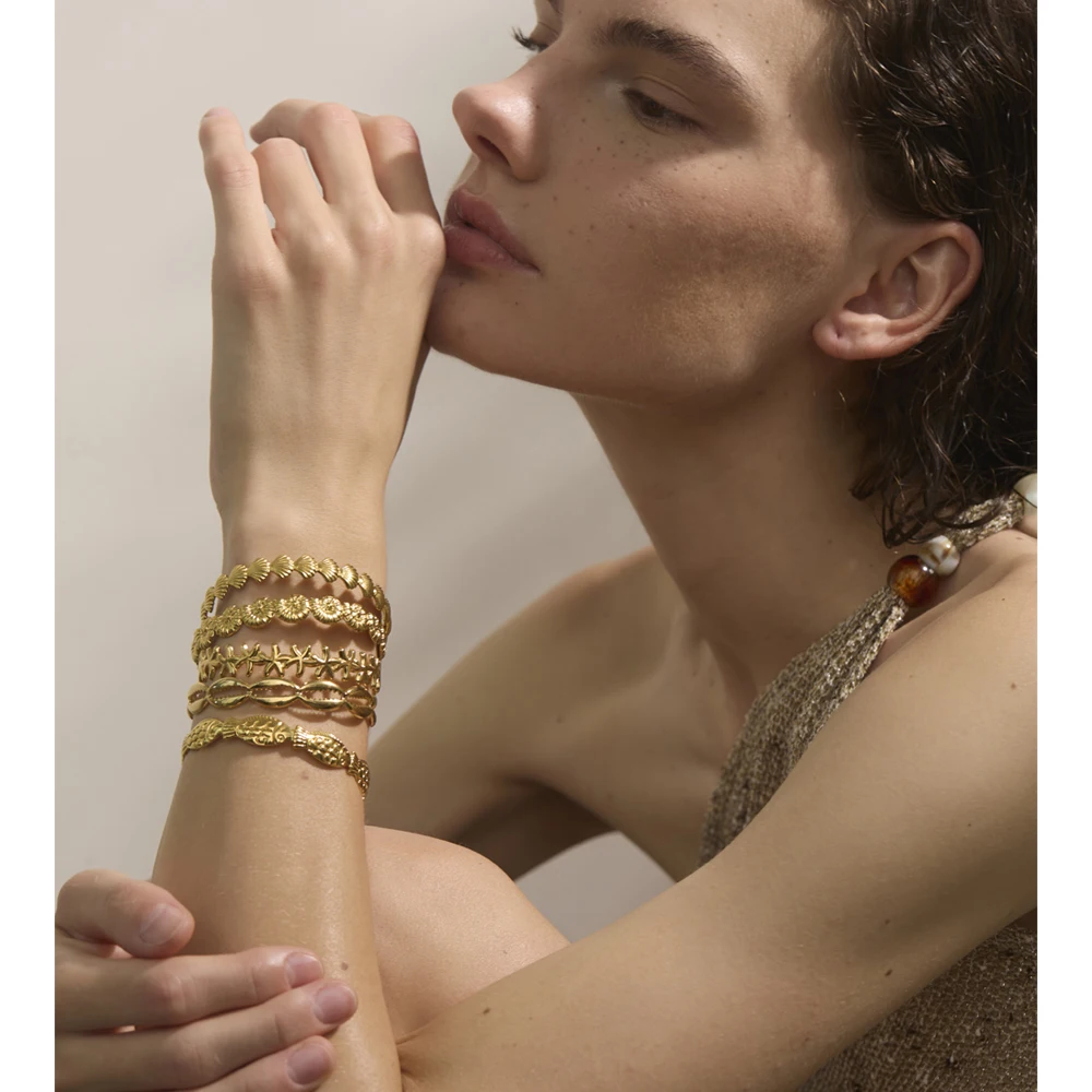 Yhpup Jewelry Cuff Bracelet Shell Style