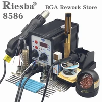 2 in 1 Soldering station LCD Digital Display Welding Rework Station For cell-phone BGA SMD PCB IC Repair Solder Tools 8586 1