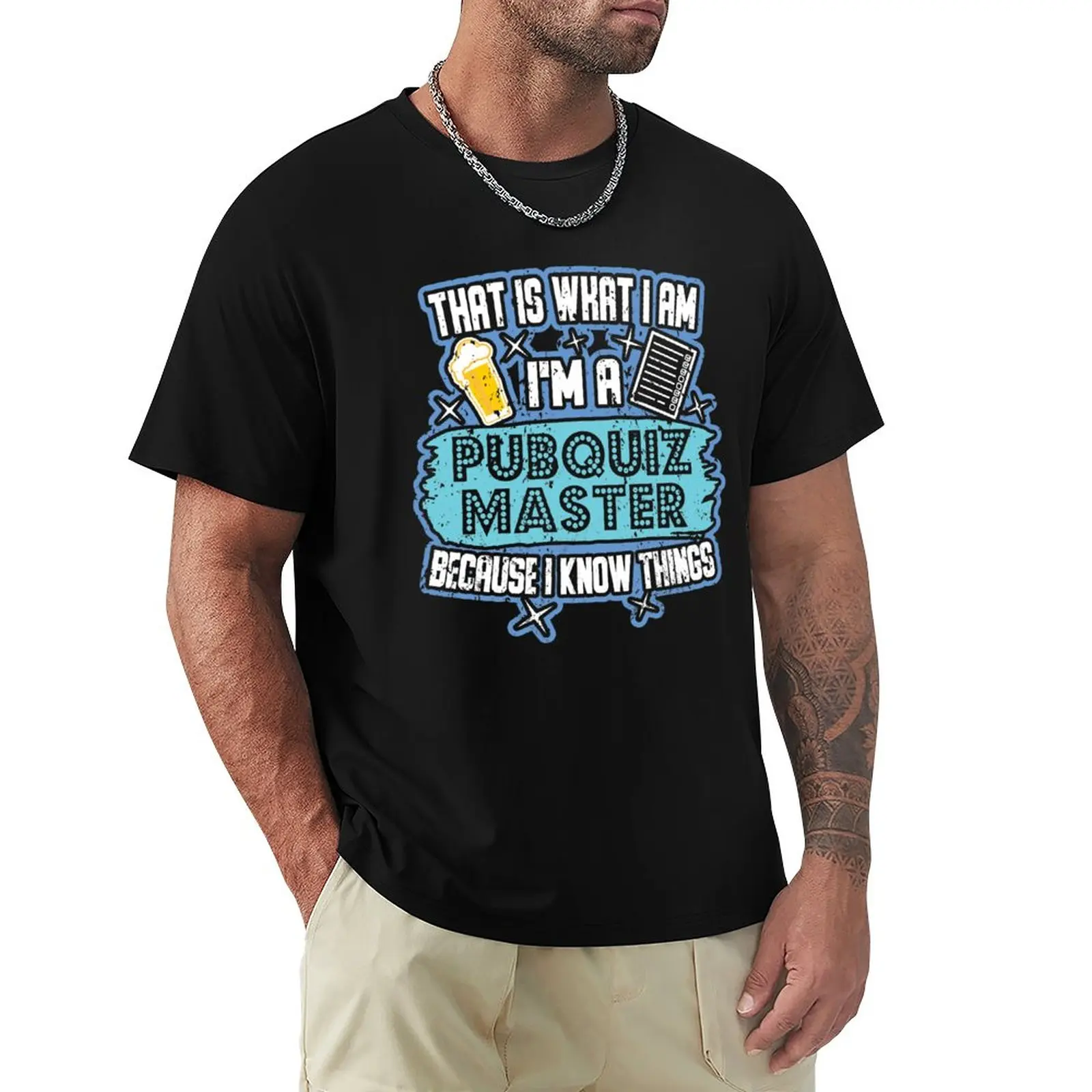 

Pub Quiz Pubquiz Master Know Things T-Shirt graphics tees Blouse Men's cotton t-shirt