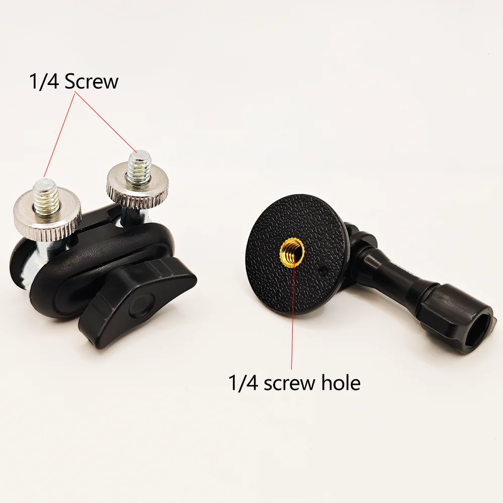 Universal Magic Arm Mount with Dual Ball Heads 1/4" Screws for GoPro insta360 OSMO Camera Monitor LED Light Microphone Tripod