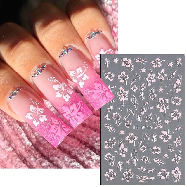 summer nail hibiscus flower