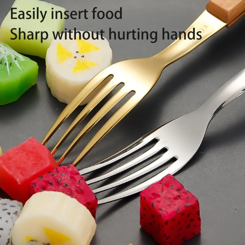 Wooden Handle Cutlery Set Stainless Steel Knife Fork Spoon Ideal for Home Kitchen Dining and Restaurant Use Stylish Flatware