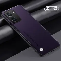 Luxury Leather Business Style Soft Edge Shockproof Back Cover Case for Realme Neo7x (PURPLE)
