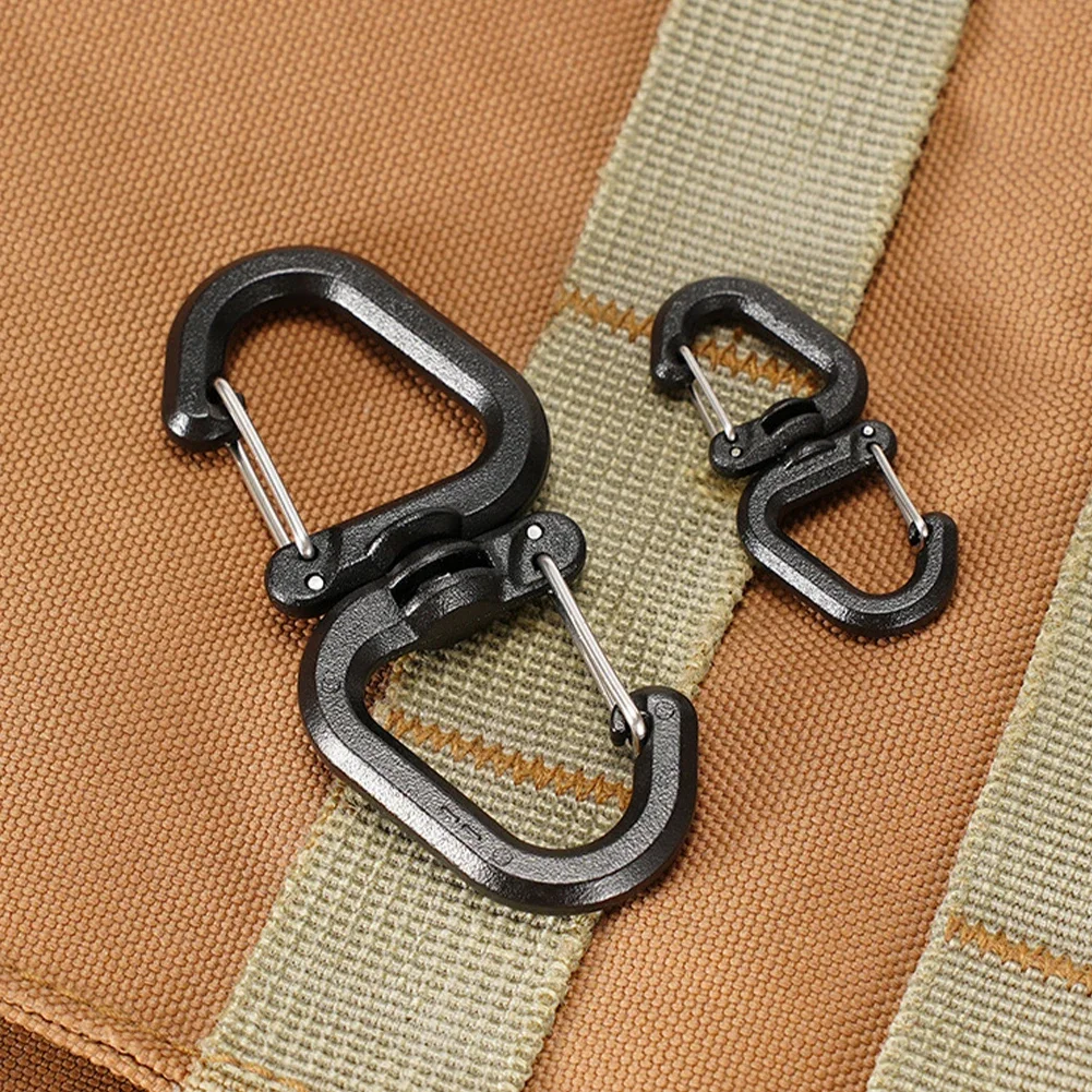 360 Degree Double Carabiner Keychain Keychain Locking Hooks Portable S Chain Hooks Multi-Use Backpack Keychain Carabiner