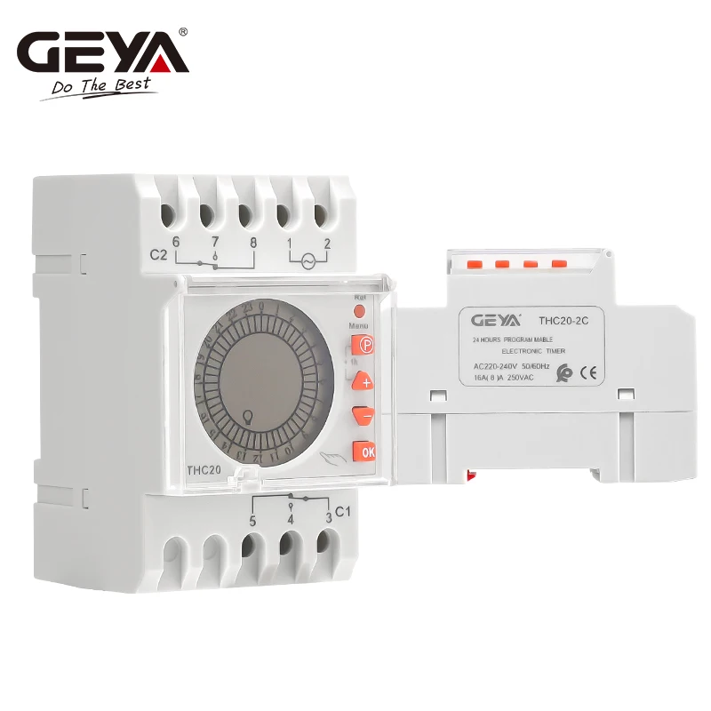 SALE GEYA 24 Hours Programmable Time Control Switch 16A 20A AC220V Backlight Timer LED Sceen Daylight Saving Timer Electronic 2