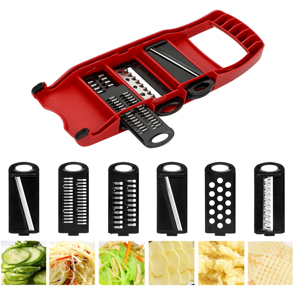 Fruit Slicer Vegetable Slicer Vegetable Cutter Potato Slicer Apple Slicer Apple Cutter Food Shredder Food Slicer HILIFE Kitchen Gadget Multi-function 6 Blades Slicer Vegetable Mandoline Slicer Cooking Tool Sets Fruit Cutter Grater