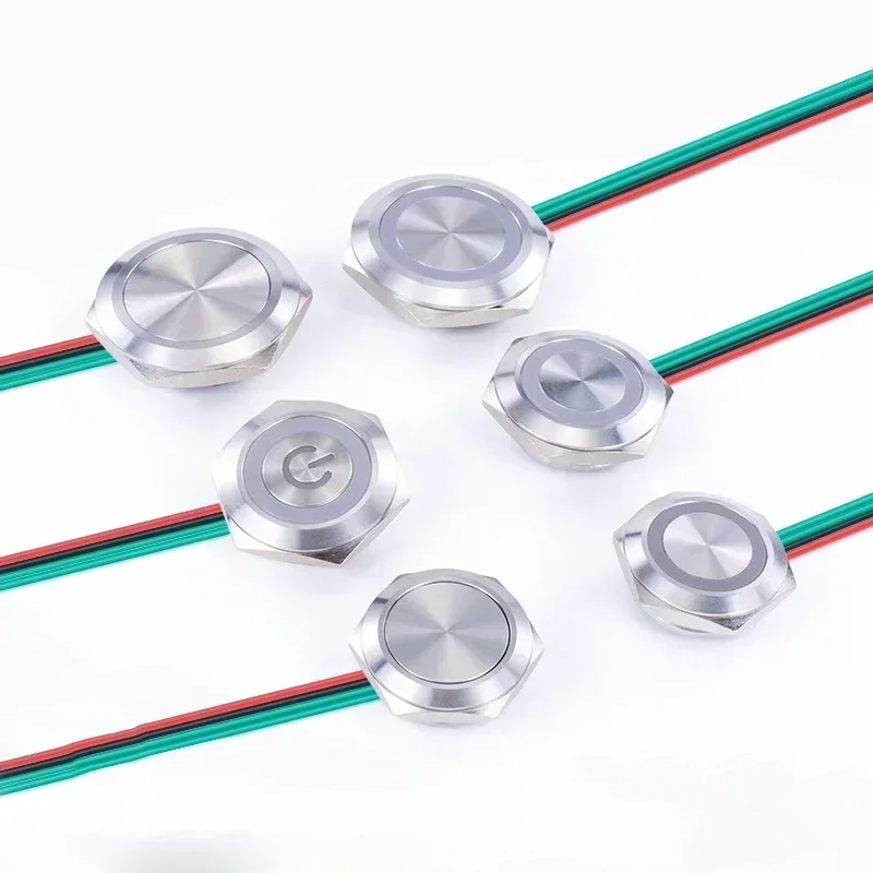 รูปสินค้า ปุ่มสวิตช์ LED ปรับแต่งได้ กันน้ำ สำหรับ DIY