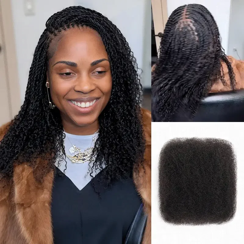10-22Inch Afro Kinky Bulk QVR 100% Human Hair Extensions No Weft 50g/Pack Brazilian Remy Bulk for Locs Micro Twist Braiding Hair 4