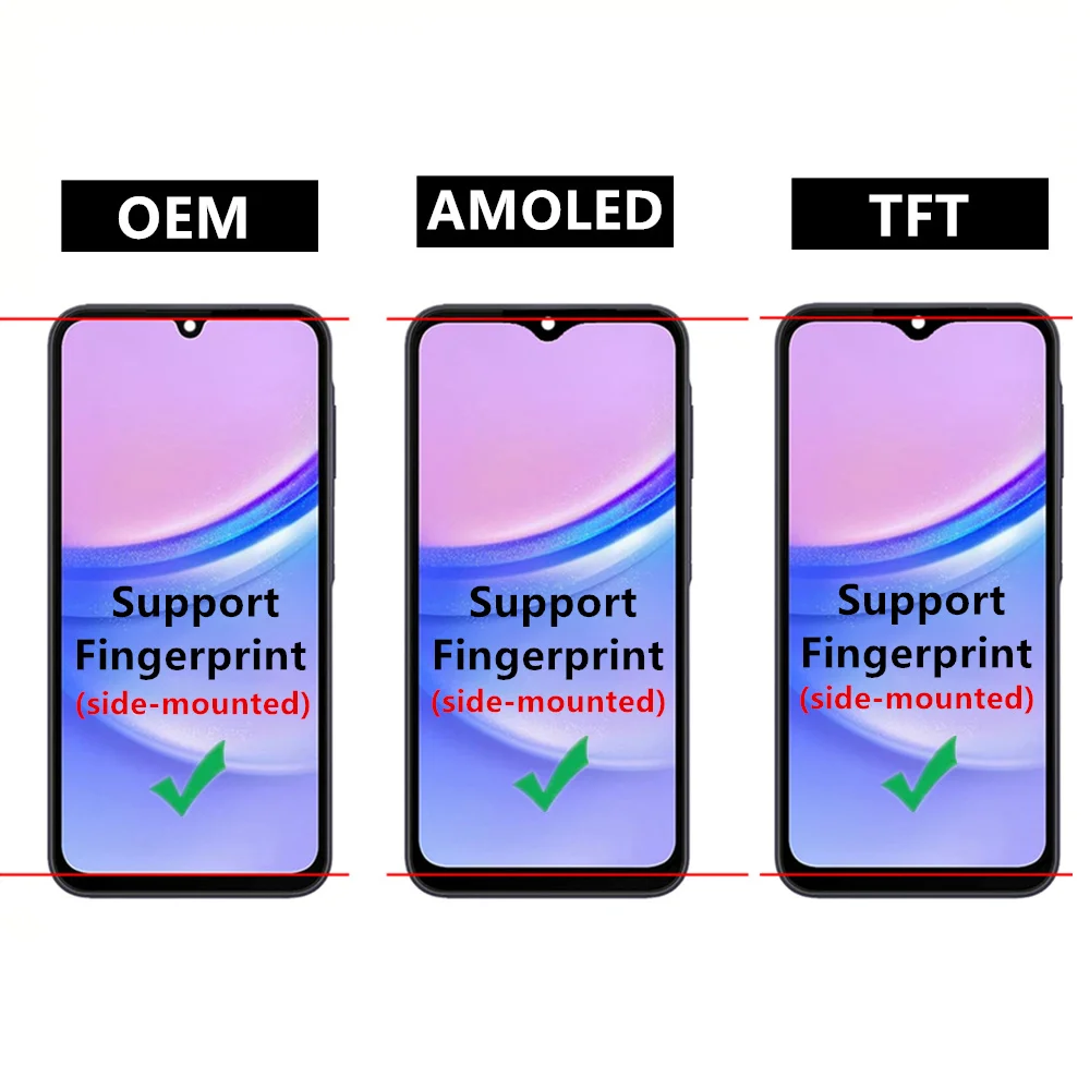 6.5" A15 4G AMOLED LCD For Samsung Galaxy A15 5G LCD Display Touch Screen Digitizer For Samsung A156 5G 4G A156B A155F