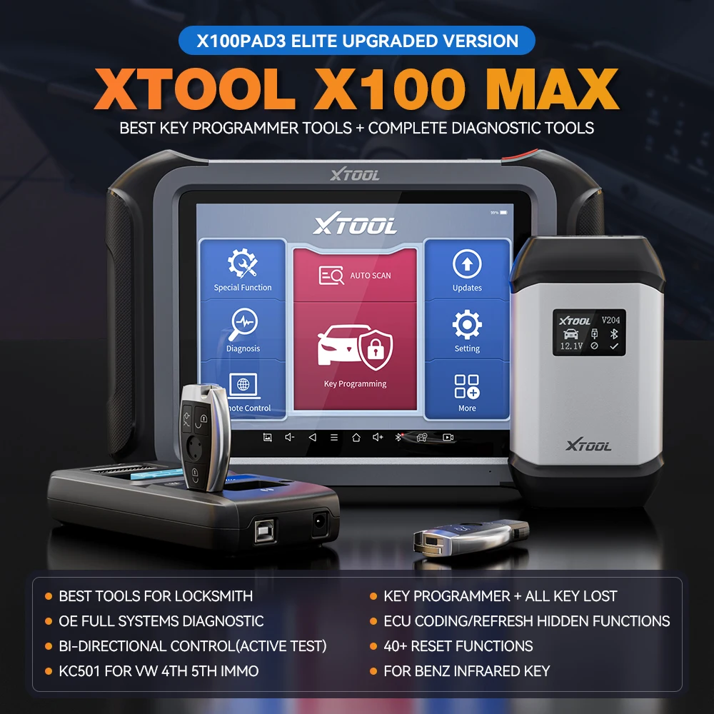 XTOOL X100 MAX Key Programmer All Key Lost Full Systrm Diagnostic Tool 42+  Reset Function OBDII Scanner ECU Coding Free Update AliExpress