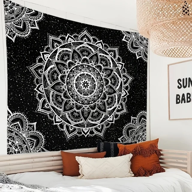 1pc Bohème Mandala Tapisserie Salon Chambre Bureau Tenture Murale, Décoration de Maison Décoration de Chambre Décoration de Fête 4