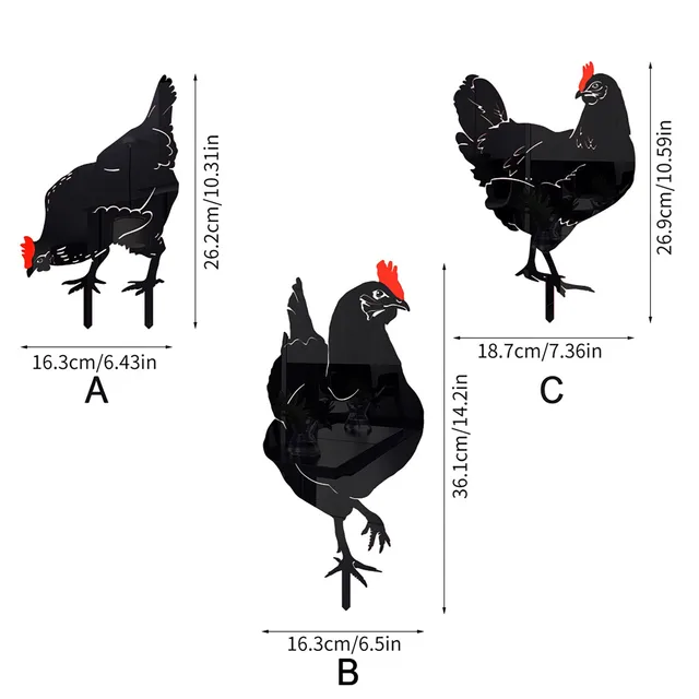 Akril Cica Sziluett Csirke Alak Figura Föld Betét Fém Üreges Szobra Kerti Dekoráció Navidad - Image 5