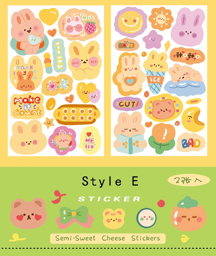 Kawaii Glitter Stickers korean stationery Sticker Aesthetic