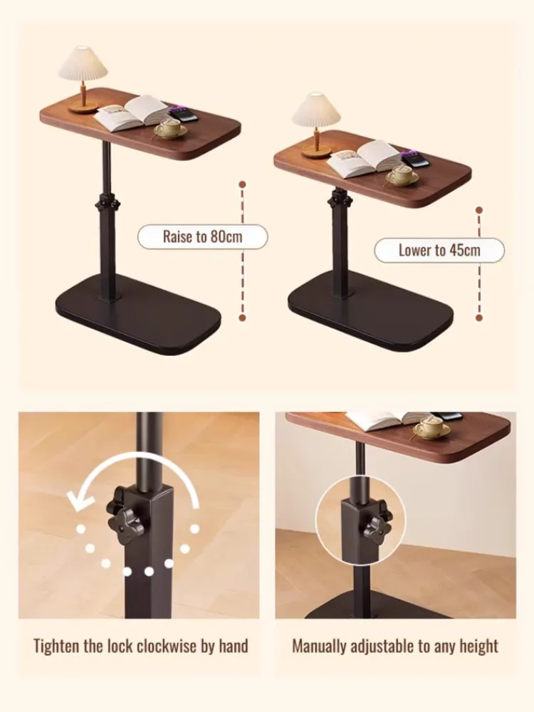 Adjustable Height Rotating Side Table Multi-Functional Lightweight Sofa Side Table Coffee Tea Tables Living Room Movable Desk