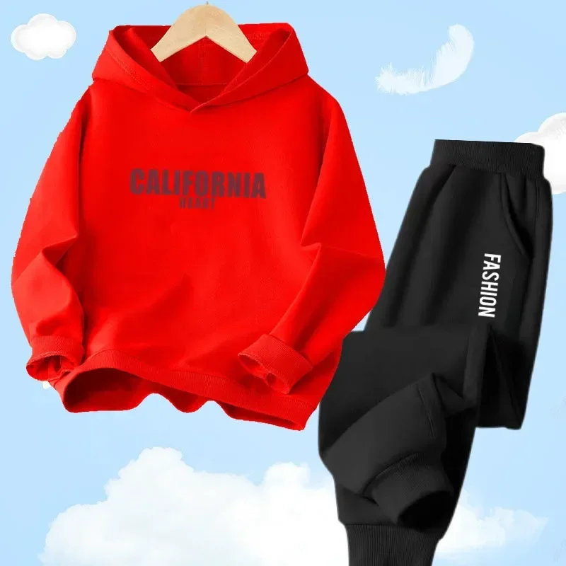 Chándal Niño 2 Piezas - Sudadera Con Capucha Y Pantalón Jogging, Conjunto Deportivo Unisex Otoño-Invierno (3 A 13 Años)