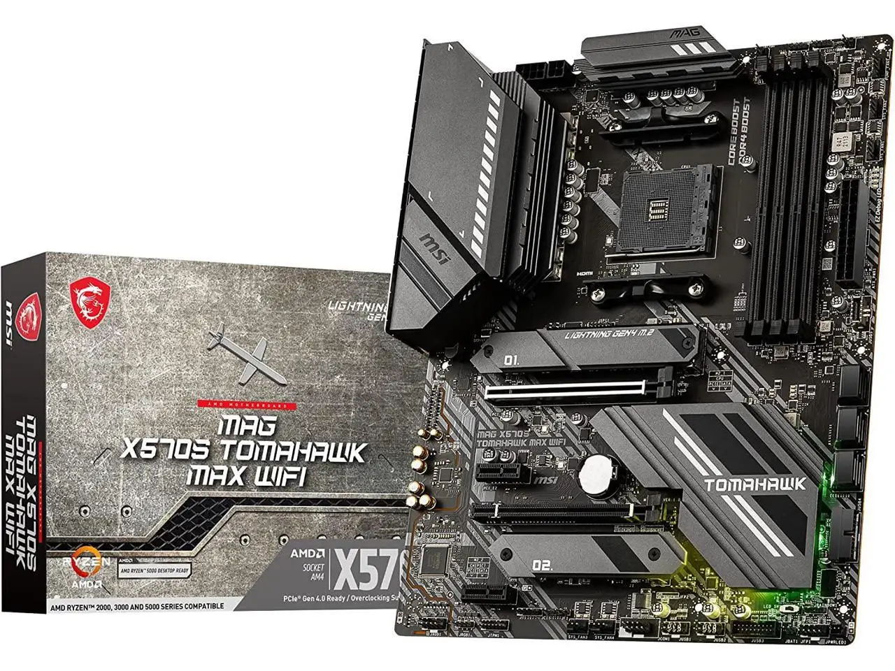 Msi Mag X570S Tomahawk Max Wifi Am4 Amd X570 Supporta La Scheda Madre Ryzen Serie 5000 Sata 6 Gb/S Usb 3.0 Atx Amd Overclocking
