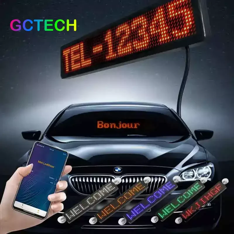 LED Sign for Car 4.7*18.5 inch,LED Matrix Panel Bluetooth App  Control,Waterproof,Custom Text Pattern Animation Scroll,Suitable for auto  Shop Bars : : Car & Motorbike