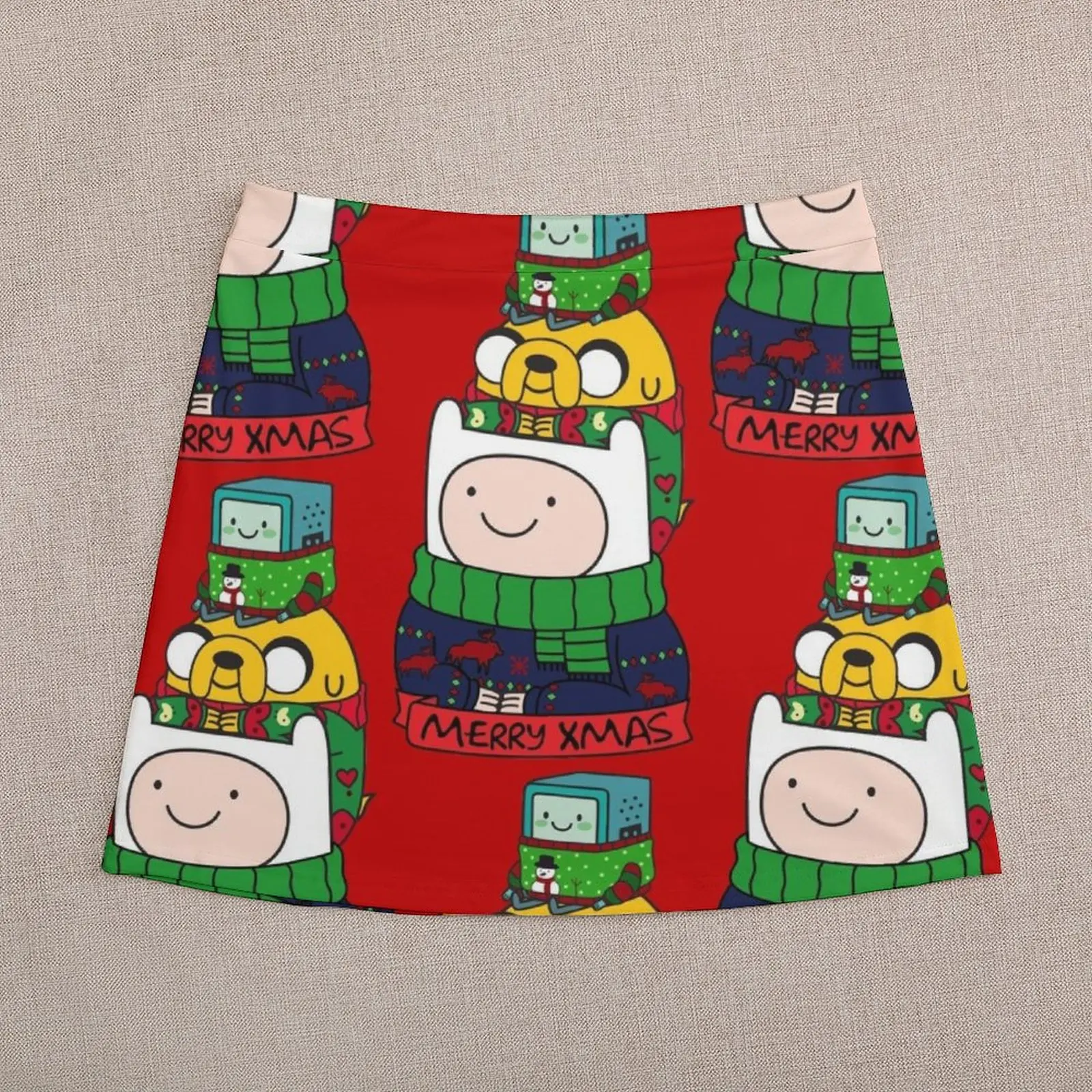 Finn Jake BMO Xmas Mini Skirt Women's summer skirts cosplay skirts