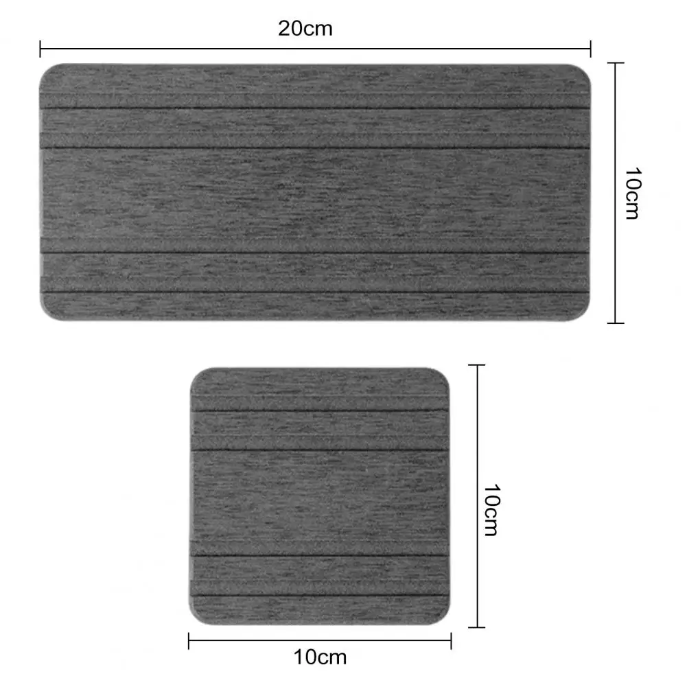 3Pcs 10/20cm Drain Mat Water Absorbing Stone Tray Stripe Design Quick Drying Sink Drain Mat Anti-Slip Soap Holder Bathroom Trays