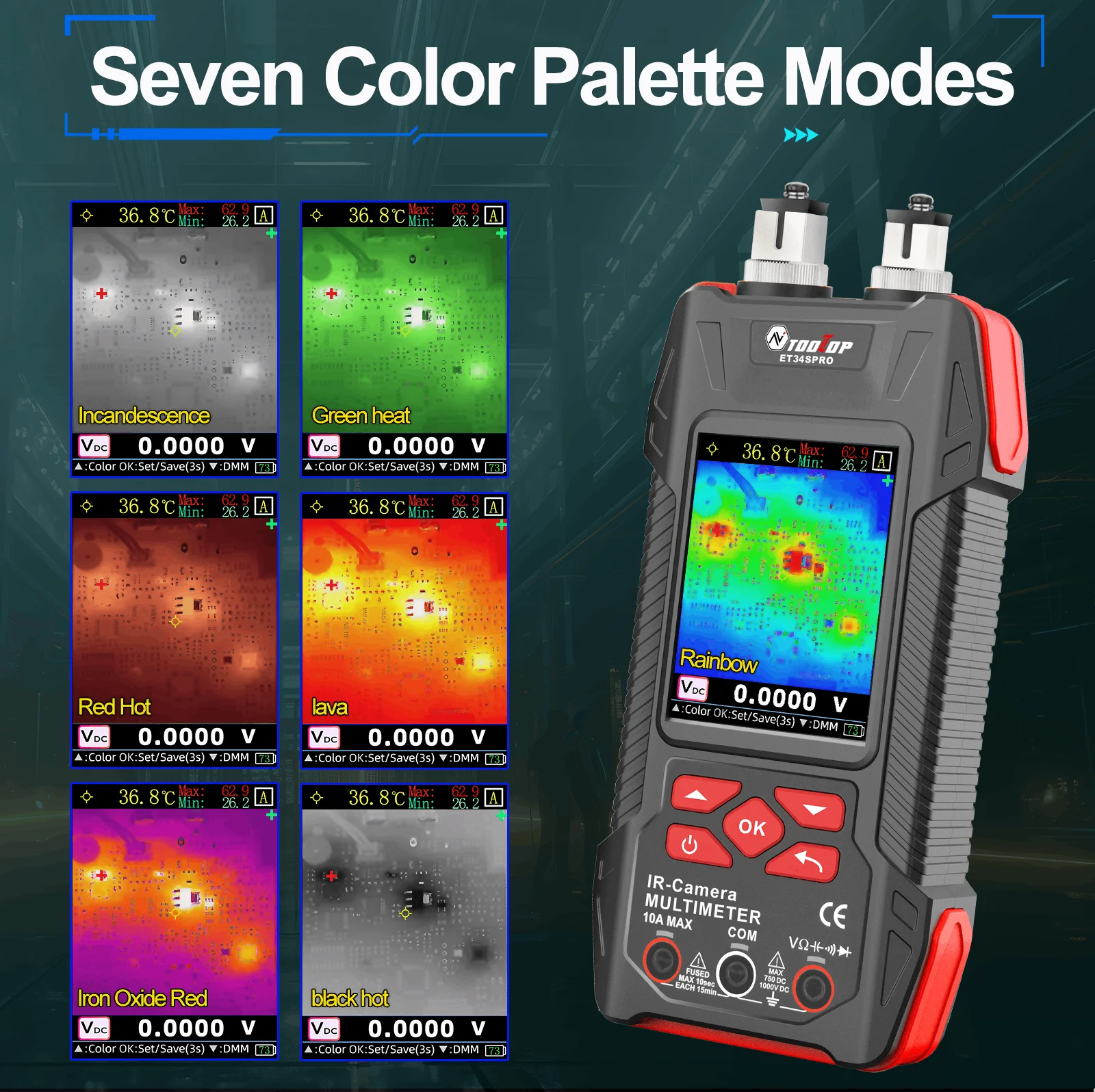 3.2inch Thermal Camera with Macro Lens 60000 Counts Digital Multimeter Electrica