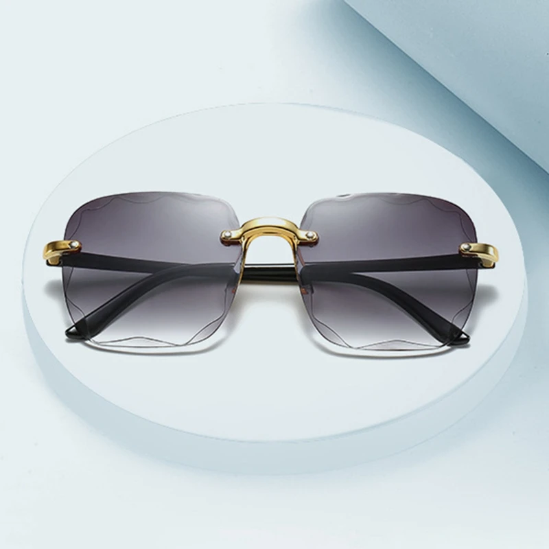 

Square Sunglasses Woman Gradient Mirror Frameless Sun Glasses Female Retro Fashion Rimless Oculos De Sol Accessories