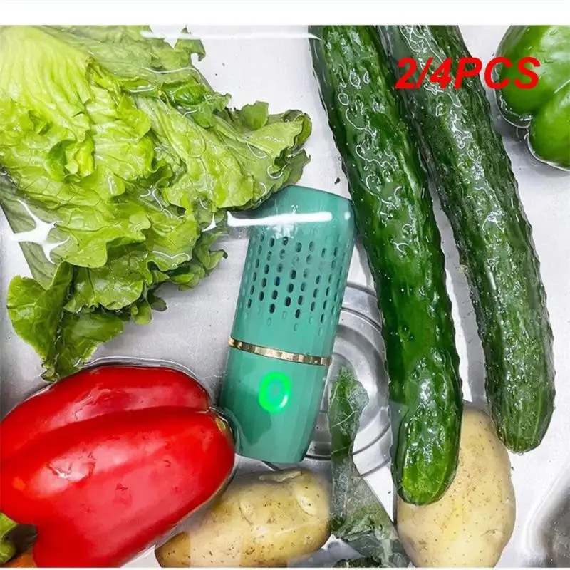 

2/4PCS Vegetable Cleaning Machine Capsule Shape Portable Ultrasonic Wireless Fruit Food Purifier Household Kitchen Food Cleaner