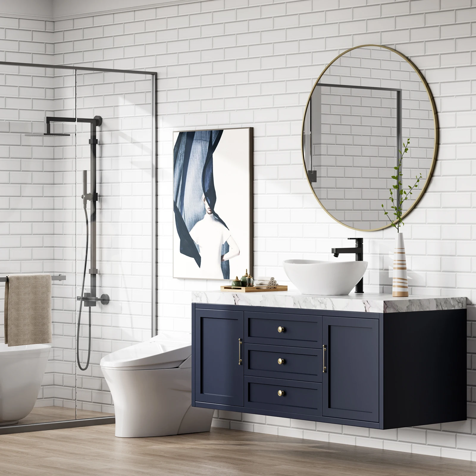 Oval Bathroom Sink, Bathroom Vessel Sink, White Vessel Sink, Bowl Sink Countertop Modern Egg Shape 40 * 33 * 14.5cm 4
