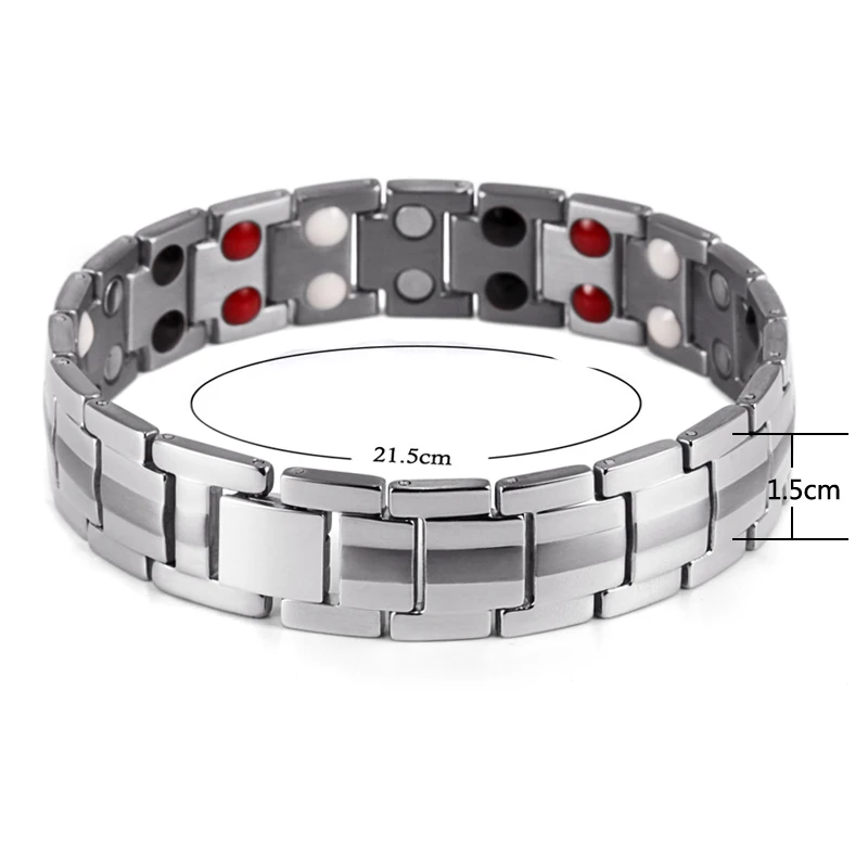 WelMag Titanium Magnetic Therapy Bracelets Fashion Jewelry Christmas Gifts for Men and Women Bracelet Sets Blood Pressure