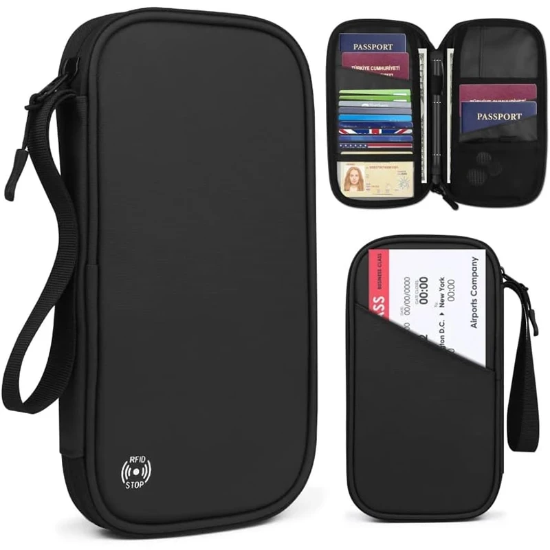 Windfromort Pochette Tour de Cou Voyage Bloqueur RFID, Etanche