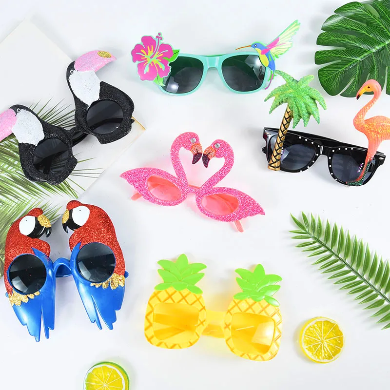 Rocita Gafas de Sol,Gafas de Flamenco,Gafas de Decoración para Las Fiestas de Verano Hawaiian Dance para Luau Summer Beach Party 