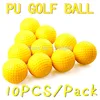 10pcs/lot Soft Indoor Practice PU Yellow Golf Balls Training Aid Drop Shipping Wholesale Gift for Golfers 2