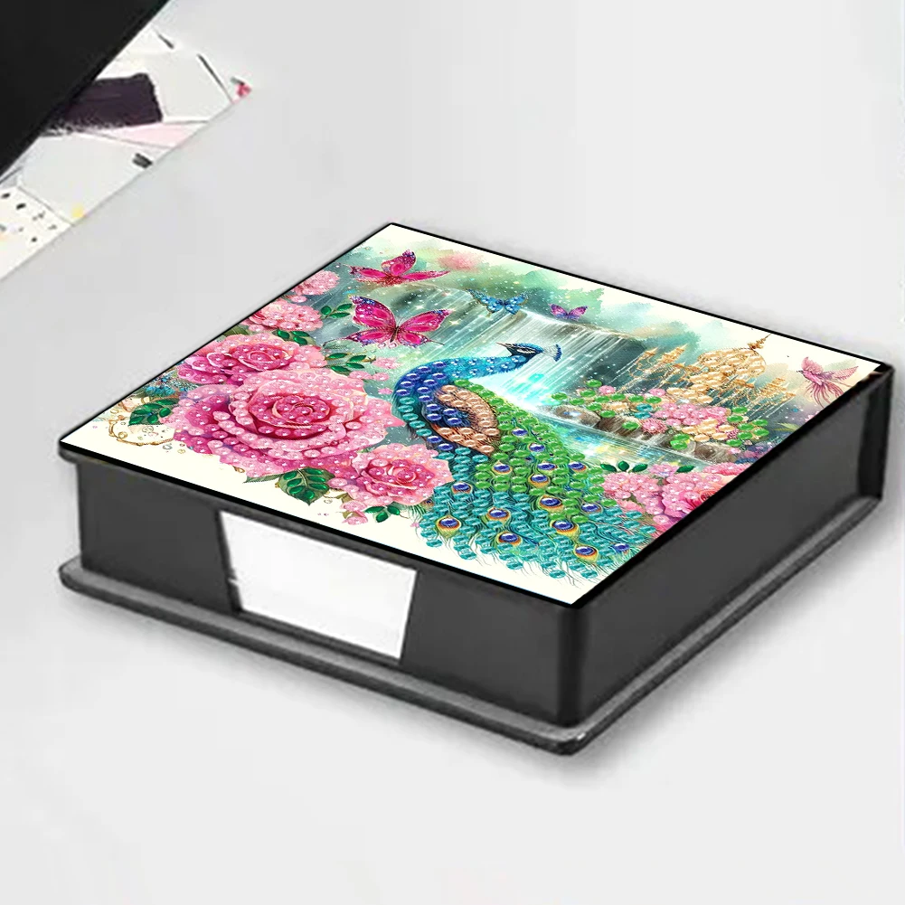 Goblin Leather Gem Art Sticky Note Holder Gem Painting Memo Pad Holder Mosaic Kit Rhinestones Post It Dispenser for Home Office