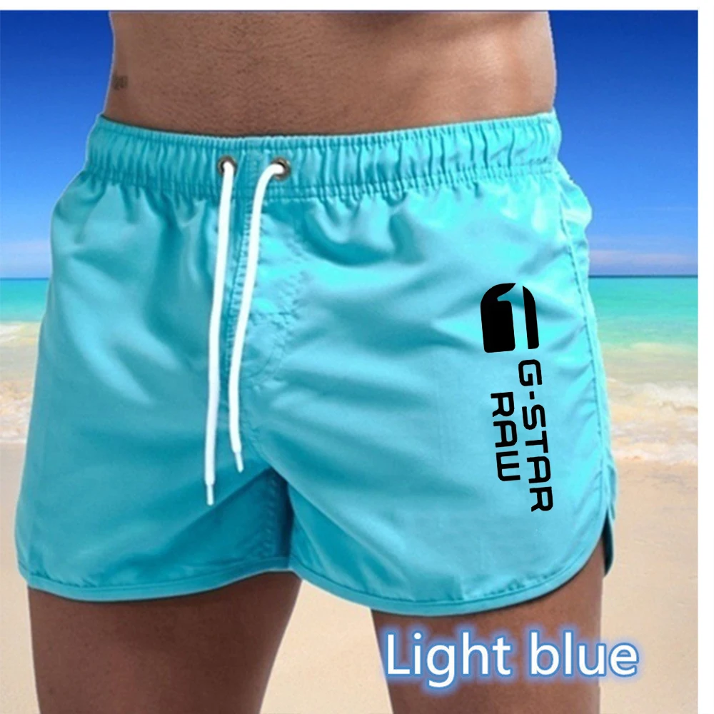 New men's quick drying and breathable beach swimming pants with multi-color printed sports and fitness shorts for external wear 4