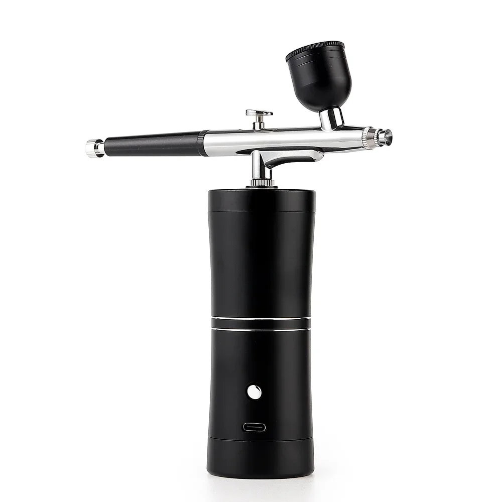 Top 0.3mm Pink Mini Air Compressor Kit Air-Brush Paint Spray Gun Airbrush For Na