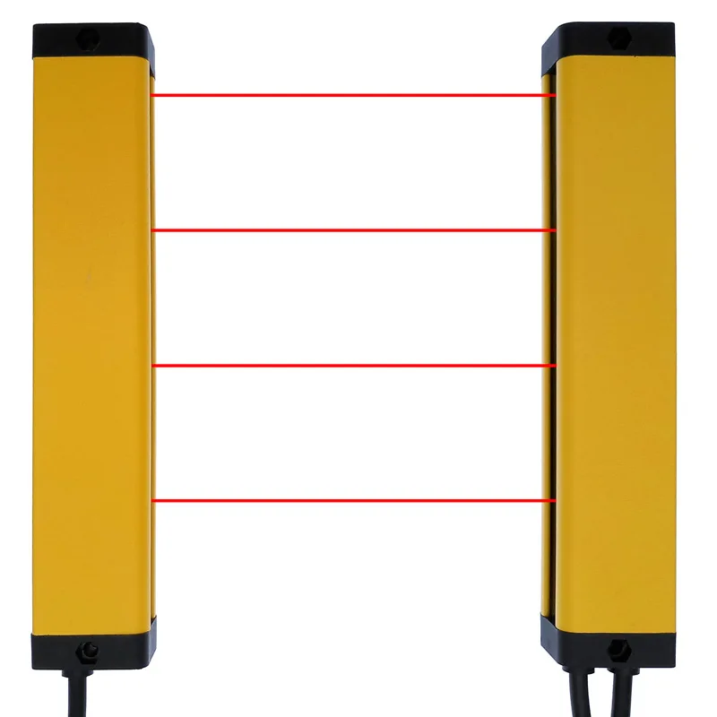 Light Curtain Safety Grating 4 Points 20mm 40mm Safety Light Curtain Sensor Switch Photoelectric Protection Device GM20-4J