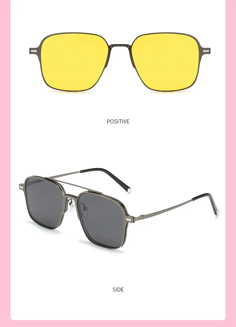 LONSY 3 In 1 Custom Magnet Myopia Sunglasses Polarized Clip On Sun Glasses Frame Men Women Vintage Optical Prescription_voghion.com