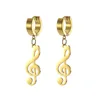 Kkjoy Fashion Stainless Steel Gold Color Music Symbol Earrings For Women Simple Treble Clef Note Earrings Temperament Party Gift 5