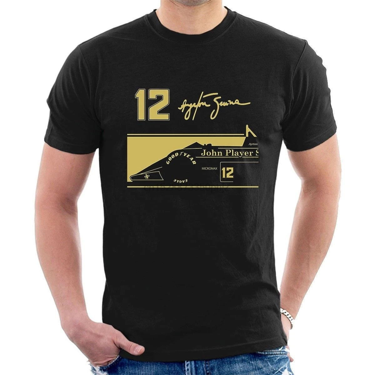 2020 New Fashion Casual Men T Shirt Novità O-Collo Top Ayrton Senna Jps Tribute T-Shirt 12 Signature Bulk Magliette Top Tee