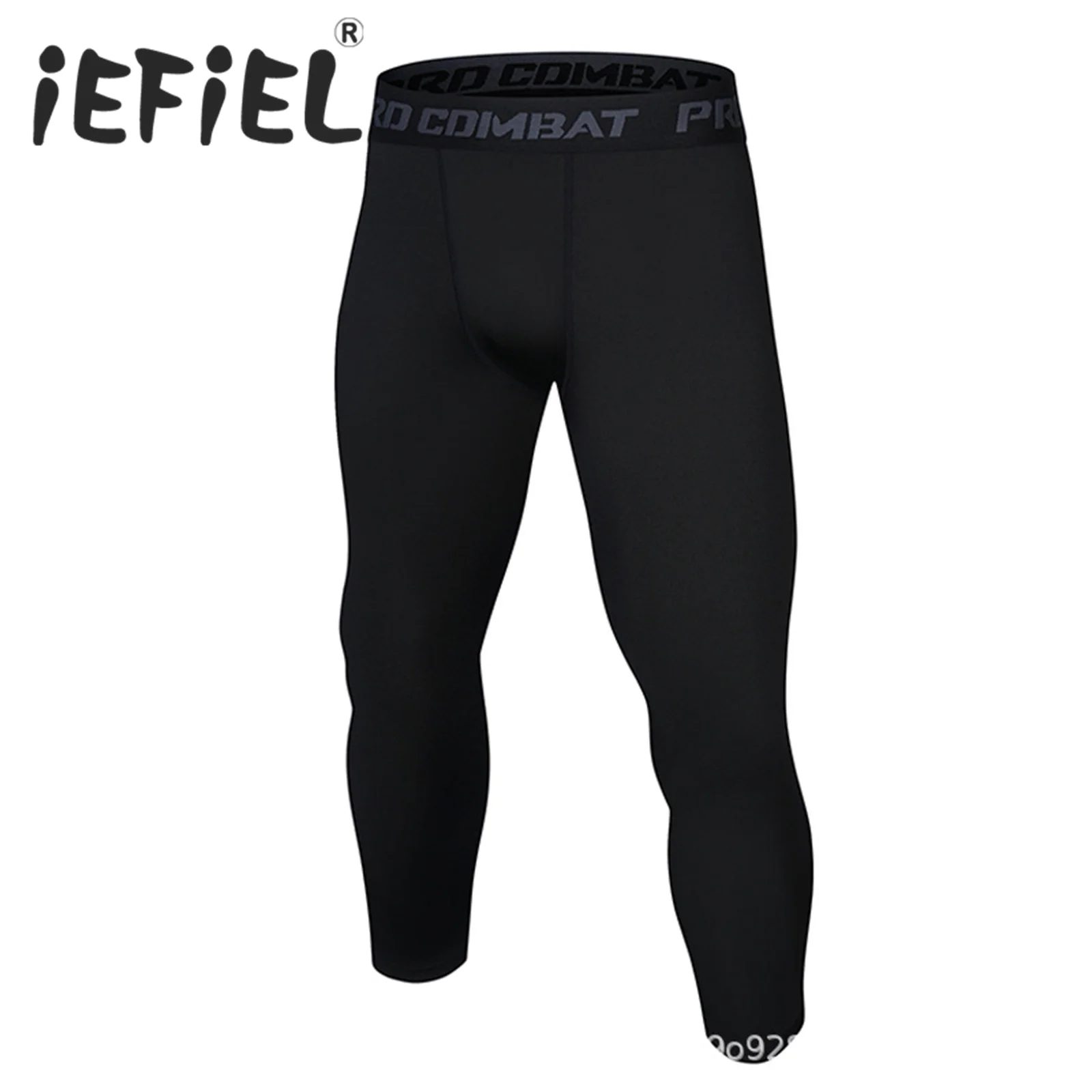 Mens Sports Pants Low Waist Skinny Calf Length Legging Moisturewicking