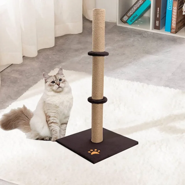 Cat Scratching Post 89cm Vertical Cat Tree Cat Pet Climbing Resting Activity Tower Stable and Sturdy with Soft Plush Carpet Cove - Image 3