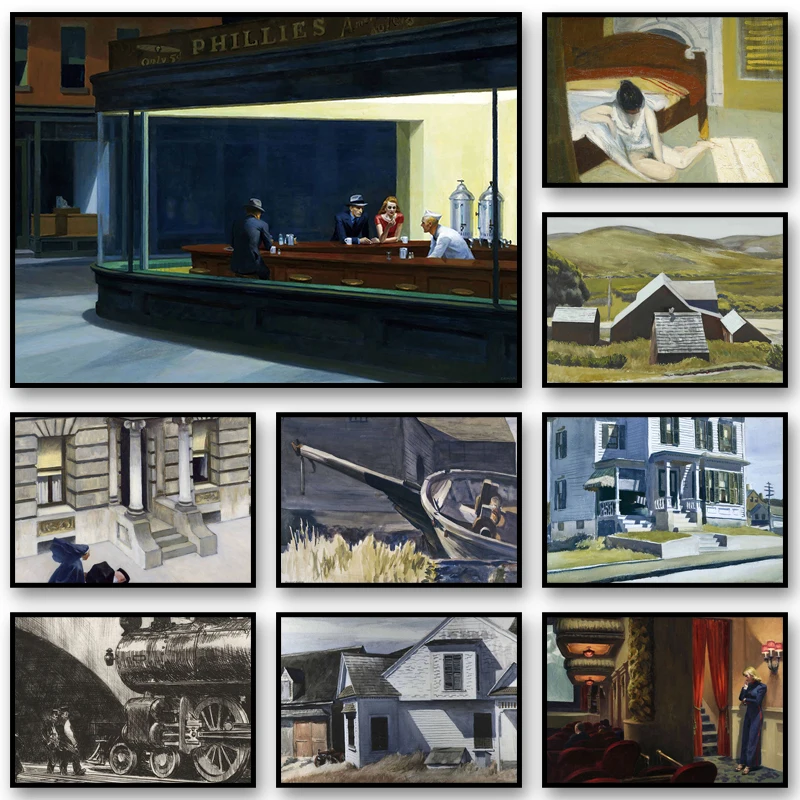Edward Hopper Survival Wall Art Poster Nighthawks Dipinti Su Tela Stampe Su Tela Immagine Per Soggiorno Cuadros Decorazione Della Casa