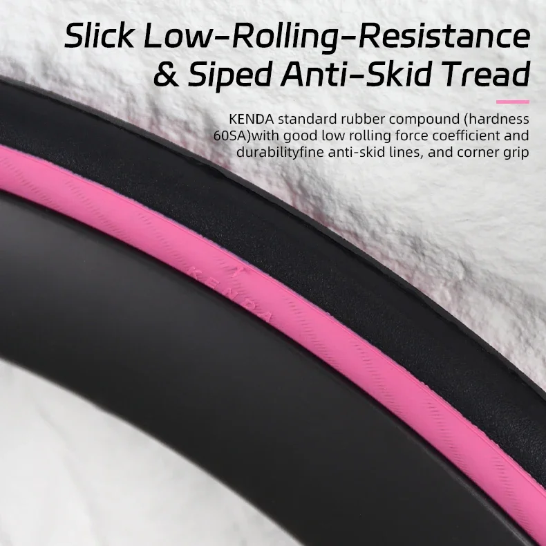 Kenda K1092 700x28C Rennradreifen – Kountach Elite Faltreifen, ultraleicht, rutschfest, pannensicher, Pink – Detail 4