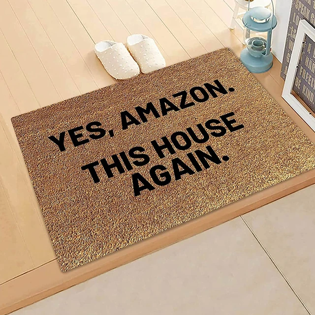 Funny Letter Print Doormat Non-Slip Resist Dirt Door Rugs for