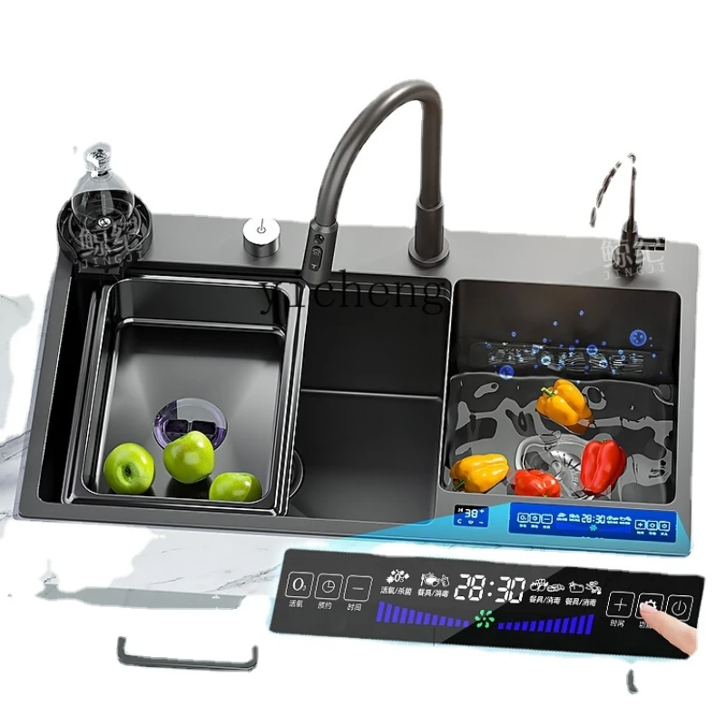 Xl Doppia Fessura Disinfezione Di Frutta E Verdura Lavatrice Cucina Addensata Lavello In Acciaio Inox 304 Bacino Di Verdure
